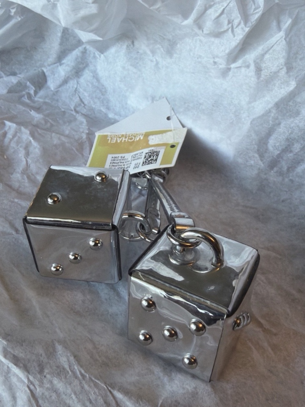 Michael Kors Silver Dice Key Chain Bag Charm
